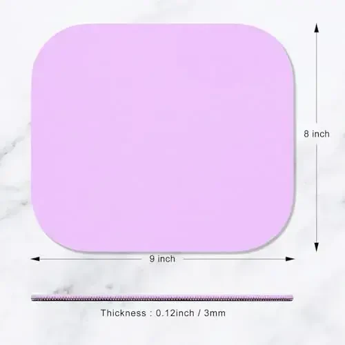 Hsurbtra Mouse Pad, Premium-Textured Small Square Mousepad 8 x 9 Inch Purple, Thick 3 mm Anti-Slip Waterproof Rubber Pretty Cute Computer Mat for Office Home Gaming Laptop Men Women Kids - 5