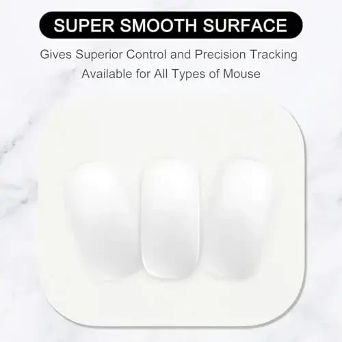 Hsurbtra Mouse Pad, Premium-Textured Small Square Mousepad 8 x 9 Inch White, Thick 3 mm Anti-Slip Waterproof Rubber Pretty Cute Computer Mat for Office Home Gaming Laptop Men Women Kids - 2