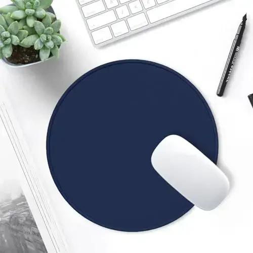 Hsurbtra Mouse Pad, Premium-To'qimali Kichik Dumaloq Mousepad 8.7 x 8.7 Dyum Navy Blue, Tikilgan Qirrali Sirpanishga Qarshi Suv o'tkazmaydigan Rezina Chiroyli Yoqimli Kompyuter Mat Ofis Uy O'yin Noutbuki Erkaklar Ayollar Bolalar uchun - 7