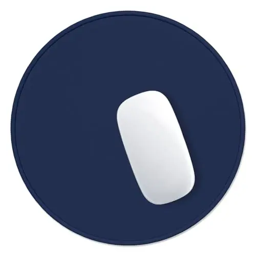 Hsurbtra Mouse Pad, Premium-To'qimali Kichik Dumaloq Mousepad 8.7 x 8.7 Dyum Navy Blue, Tikilgan Qirrali Sirpanishga Qarshi Suv o'tkazmaydigan Rezina Chiroyli Yoqimli Kompyuter Mat Ofis Uy O'yin Noutbuki Erkaklar Ayollar Bolalar uchun 
