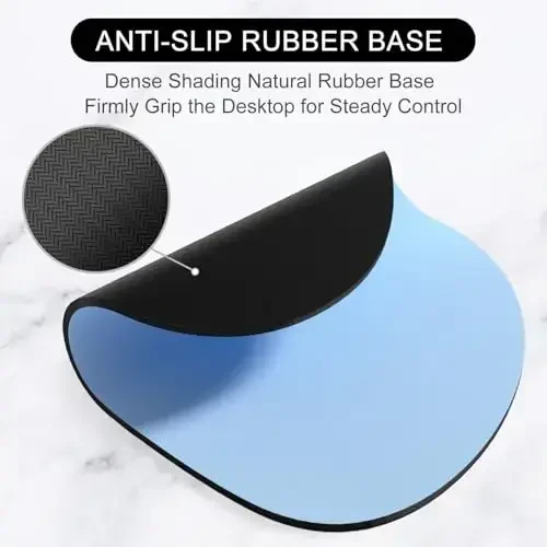 Hsurbtra Mouse Pad, Premium-Textured Small Oval Mousepad 8.7 x 7.1 Inch Blue, Thick 3 mm Anti-Slip Waterproof Rubber Pretty Cute Computer Mat for Office Home Gaming Laptop Men Women Kids - 3