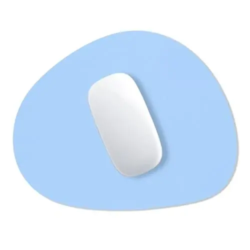 Hsurbtra Mouse Pad, Premium-Textured Small Oval Mousepad 8.7 x 7.1 Inch Blue, Thick 3 mm Anti-Slip Waterproof Rubber Pretty Cute Computer Mat for Office Home Gaming Laptop Men Women Kids 
