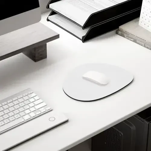 Hsurbtra Mouse Pad, Premium-To'qimali Kichik Oval Mousepad 8.7 x 7.1 Dyuymli Kulrang, Qalin 3 mm Sirpanishga Qarshi Suv o'tkazmaydigan Rezina Chiroyli Yoqimli Kompyuter Mat Ofis Uy O'yin Noutbuki Erkaklar Ayollar Bolalar uchun - 7