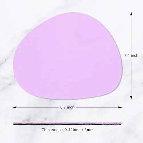 Hsurbtra Mouse Pad, Premium-To'qimali Kichik Oval Mousepad 8.7 x 7.1 Inch Binafsha, Qalin 3 mm Sirpanmaydigan Suv o'tkazmaydigan Rezina Chiroyli Yoqimli Kompyuter Mat Ofis Uy O'yin Noutbuk Erkaklar Ayollar Bolalar uchun - 5