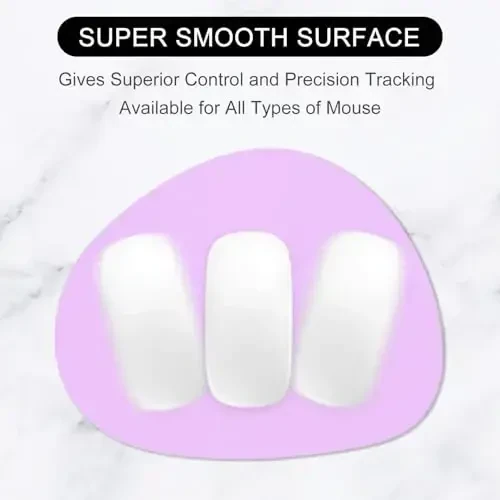 Hsurbtra Mouse Pad, Premium-To'qimali Kichik Oval Mousepad 8.7 x 7.1 Inch Binafsha, Qalin 3 mm Sirpanmaydigan Suv o'tkazmaydigan Rezina Chiroyli Yoqimli Kompyuter Mat Ofis Uy O'yin Noutbuk Erkaklar Ayollar Bolalar uchun - Modazone (1)