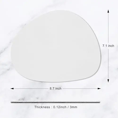 Hsurbtra sichqoncha paneli, Premium-dizaynli kichik oval sichqoncha paneli 8.7 x 7.1 dyuymli kulrang, qalin 3 mm sirpanishga qarshi suv o‘tkazmaydigan rezina chiroyli kompyuter mata ofis uy o‘yin noutbuki erkaklar ayollar bolalar uchun - 5