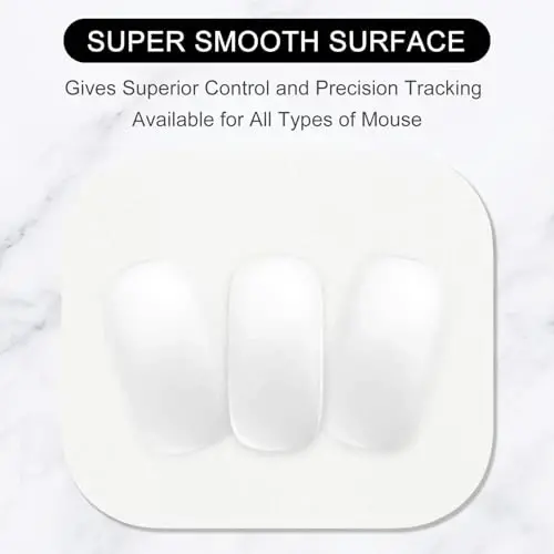 Hsurbtra Mouse Pad, Premium-Textured Small Square Mousepad 8 x 9 Inch White, Thick 3 mm Anti-Slip Waterproof Rubber Pretty Cute Computer Mat for Office Home Gaming Laptop Men Women Kids - HSURBTRA (1)