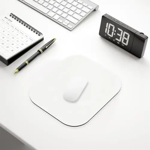 Hsurbtra Mouse Pad, Premium-Textured Small Square Mousepad 8 x 9 Inch White, Thick 3 mm Anti-Slip Waterproof Rubber Pretty Cute Computer Mat for Office Home Gaming Laptop Men Women Kids - 6