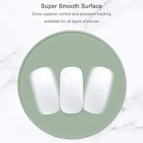 Hsurbtra Mouse Pad, Premium-Textured Small Round Mousepad 8.7 x 8.7 Inch Bean Green, Stitched Edge Anti-Slip Waterproof Rubber Pretty Cute Computer Mat for Office Home Gaming Laptop Men Women Kids - 3