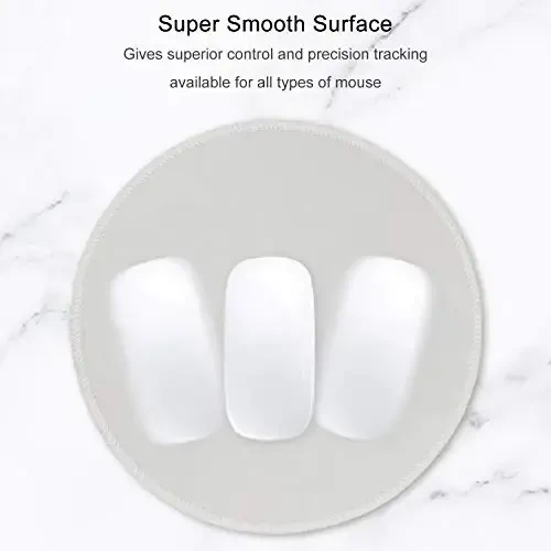 Hsurbtra sichqonchasi uchun gilamcha, Premium-teksturali kichik yumaloq sichqoncha gilamchasi 8.7 x 8.7 dyuym kulrang, tikilgan chekka sirpanishga qarshi suv o'tkazmaydigan rezina ofis uy o'yin noutbuki erkaklar ayollar bolalar uchun yoqimli kompyuter mati - 3