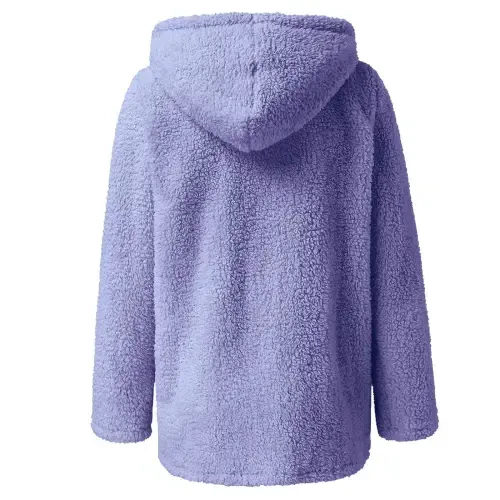 HTNBO Casual Fall Long Zipper Jackets for Women Solid Color Outerwear Warm Long Sleeve Fuzzy Winter Coat Fashion 2022 Green - 4