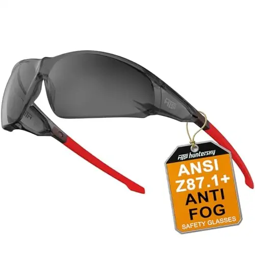 HTS HUNTERSKY ANSI Z87.1 Anti-Fog Clear Safety Glasses Pickleball Youth Baseball Lab Chemistry Goggles Scratch Resistant 