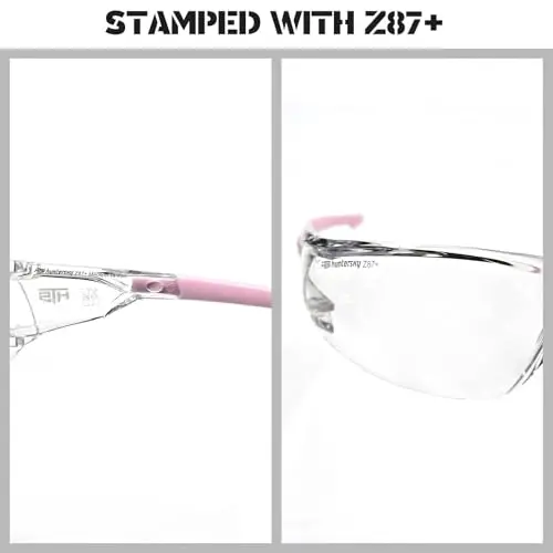 HTS HUNTERSKY ANSI Z87.1 Anti-Fog Wrap-Around Clear Safety Glasses, Pickleball lab chemistry goggles with Scratch Resistant - 3