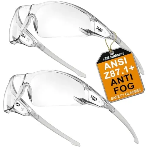 HTS HUNTERSKY ANSI Z87.1 Anti-Fog Wrap-Around Toza himoya ko'zoynaklari, Pickleball laboratoriya kimyo ko'zoynaklari tirnalishga chidamli - 1