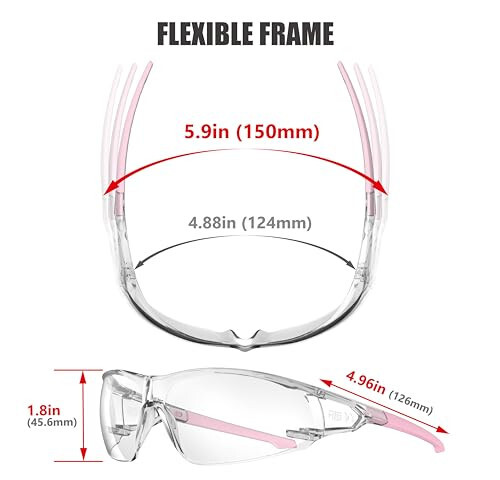 HTS HUNTERSKY Lightweight Protective Anti-Fog Wrap-Around Clear Shooting Safety Glasses with ANSI Z87.1 Scratch Resistant - 4