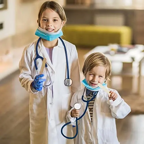 HTVYYDS Doctor Costume Kids, Lab Coat for Kids with Working Stethoscope and ID Card, Doctor Scientist Costume for Boy Girl - 2