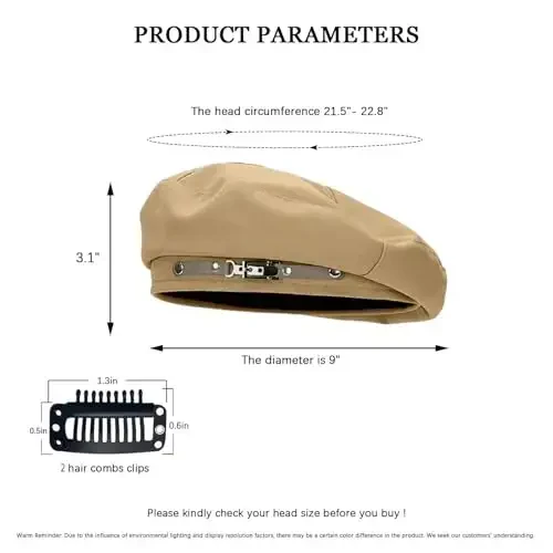 huablo French Beret Hats for Women Premium Cotton Beanie - 7