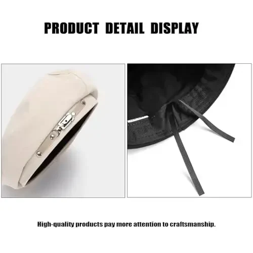 huablo French Beret Hats for Women Premium Cotton Beanie - 4