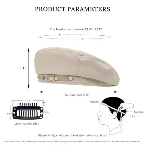 huablo French Beret Hats for Women Premium Cotton Beanie - 7