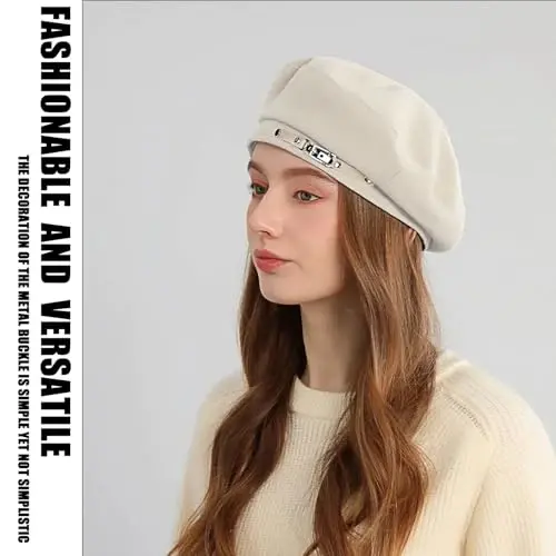 huablo French Beret Hats for Women Premium Cotton Beanie - 1