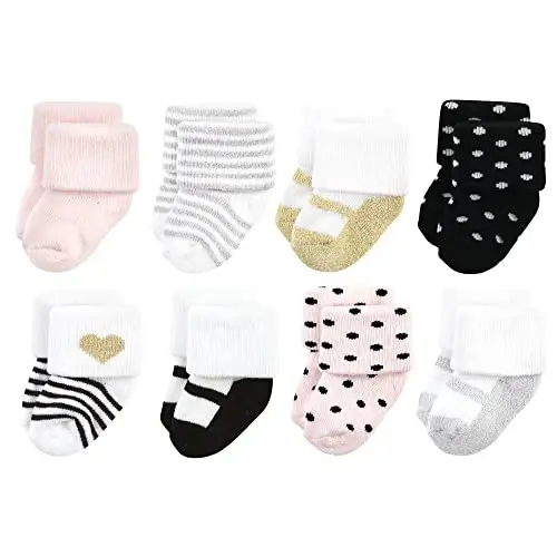 Hudson Baby 8-pack Cotton Rich Newborn and Terry Socks 