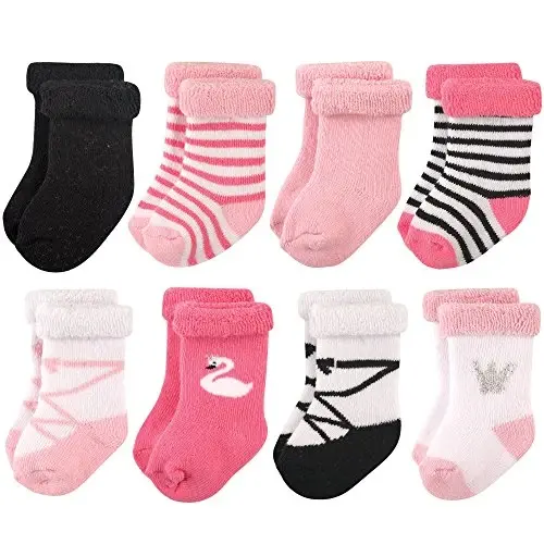 Hudson Baby 8-pack Cotton Rich Newborn and Terry Socks - 1