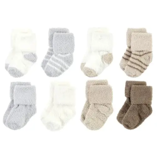 Hudson Baby Baby 8-pack Cotton Rich Newborn and Terry Socks 