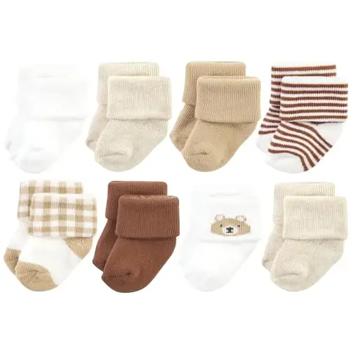 Hudson Baby Baby 8-pack Cotton Rich Newborn and Terry Socks 