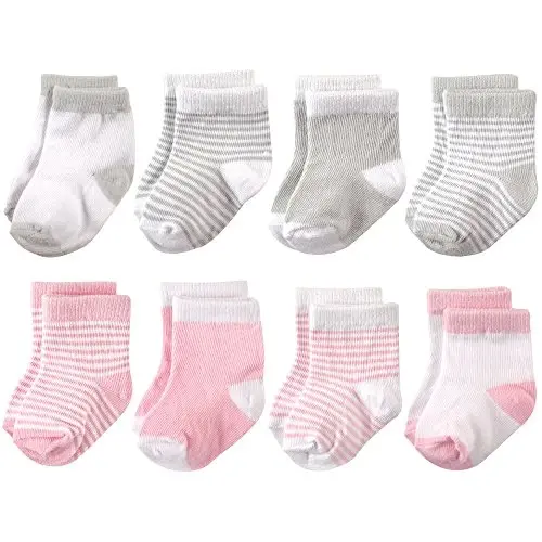 Hudson Baby Baby 8-pack Cotton Rich Newborn and Terry Socks - 1