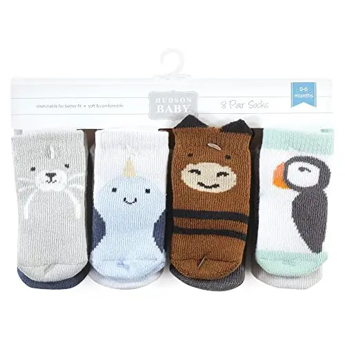 Hudson Baby Baby 8-pack Cotton Rich Newborn and Terry Socks - HUDSON (1)