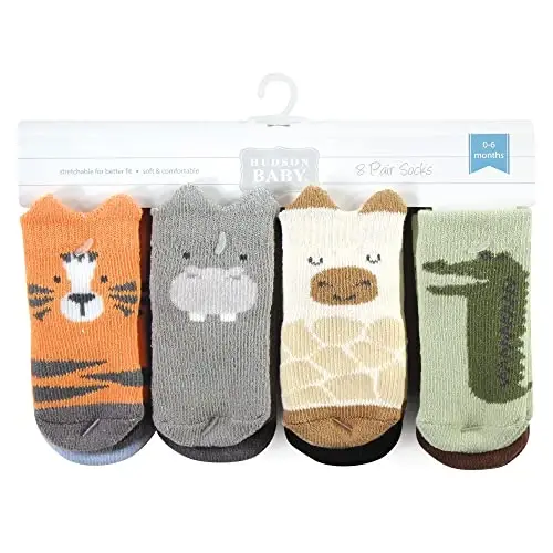 Hudson Baby Baby 8-pack Cotton Rich Newborn and Terry Socks - HUDSON (1)