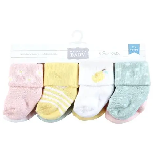 Hudson Baby Baby 8-pack Cotton Rich Newborn and Terry Socks - 2