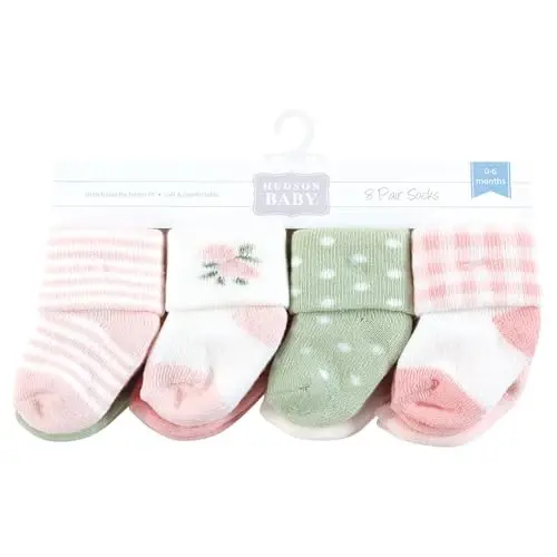 Hudson Baby Baby 8-pack Cotton Rich Newborn and Terry Socks - 2