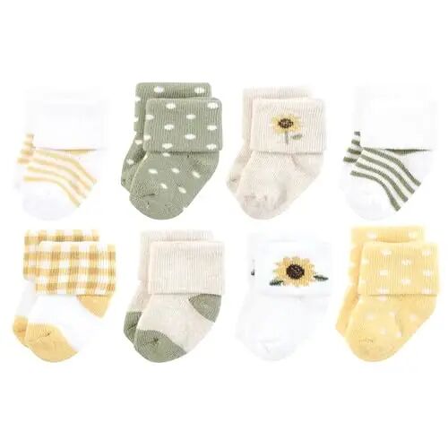 Hudson Baby Baby 8-pack Cotton Rich Newborn and Terry Socks - 1
