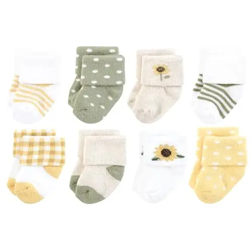 Hudson Baby Baby 8-pack Cotton Rich Newborn and Terry Socks - 1