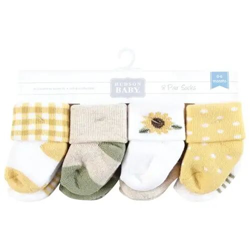 Hudson Baby Baby 8-pack Cotton Rich Newborn and Terry Socks - BABYVISION INC. (1)