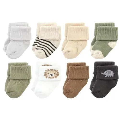 Hudson Baby Baby 8-pack Cotton Rich Newborn and Terry Socks - 1