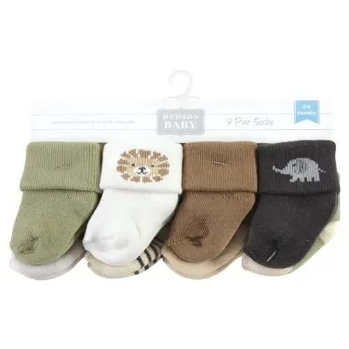 Hudson Baby Baby 8-pack Cotton Rich Newborn and Terry Socks - 2