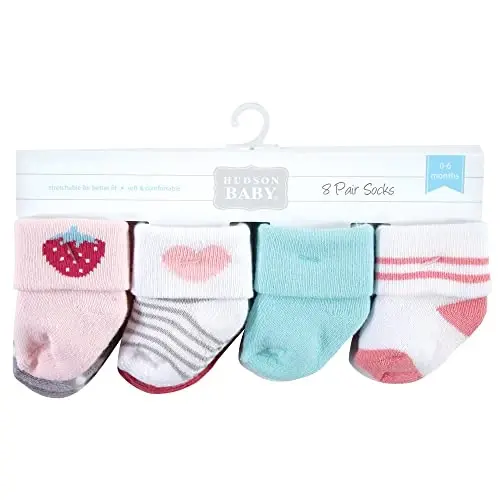 Hudson Baby Baby 8-pack Cotton Rich Newborn and Terry Socks - 2