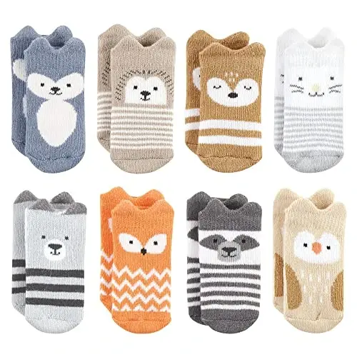 Hudson Baby Baby 8-pack Cotton Rich Newborn and Terry Socks - 1