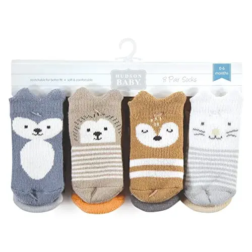 Hudson Baby Baby 8-pack Cotton Rich Newborn and Terry Socks - HUDSON (1)