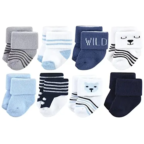 Hudson Baby Baby 8-pack Cotton Rich Newborn and Terry Socks 