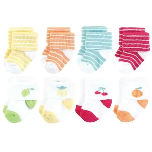 Hudson Baby baby-boys Cotton Rich Newborn and Terry Socks 