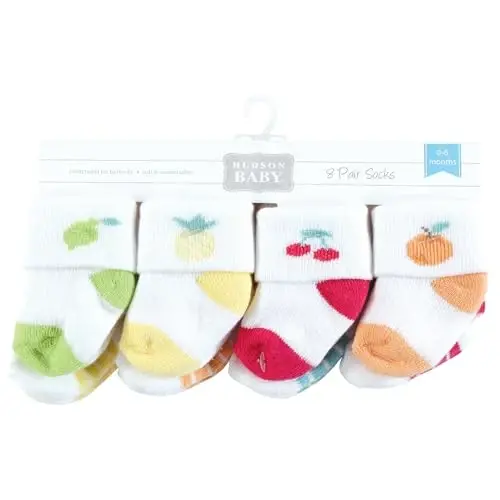 Hudson Baby baby-boys Cotton Rich Newborn and Terry Socks - 2
