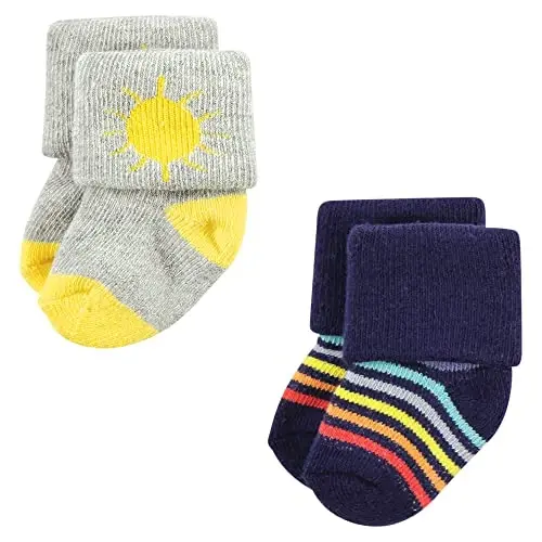 Hudson Baby baby-boys Cotton Rich Newborn and Terry Socks - 10