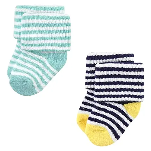 Hudson Baby baby-boys Cotton Rich Newborn and Terry Socks - 12