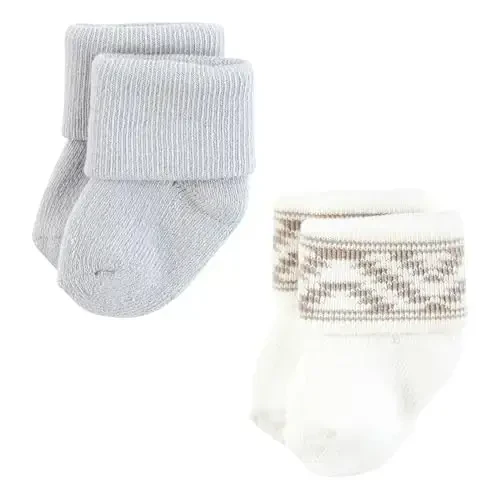 Hudson Baby baby-boys Cotton Rich Newborn and Terry Socks - 3