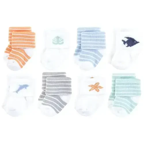 Hudson Baby baby-boys Cotton Rich Newborn and Terry Socks - 1