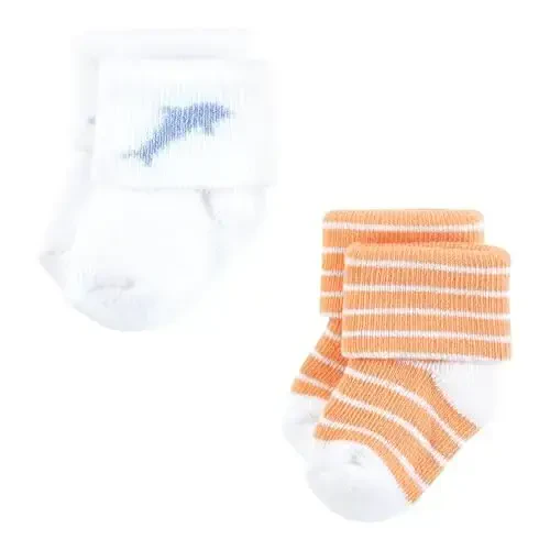 Hudson Baby baby-boys Cotton Rich Newborn and Terry Socks - 4