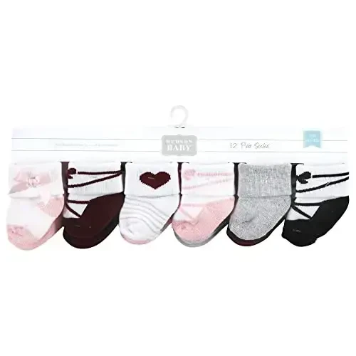 Hudson Baby baby-boys Cotton Rich Newborn and Terry Socks - 2